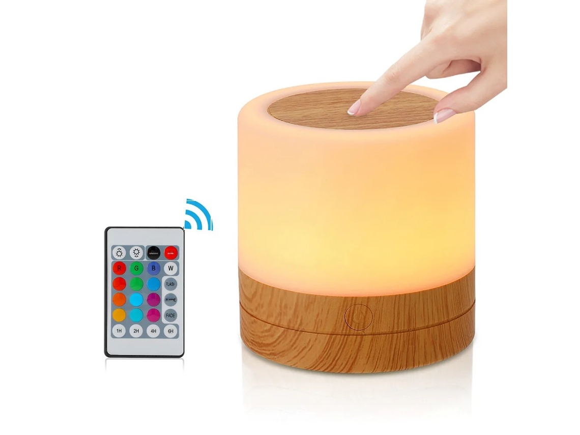 Luminária De Mesa Portátil Bluetooth Alimentada Por Bateria, Luz Noturna Rgb Ajustável Sem Fio, Com Controle Remoto.