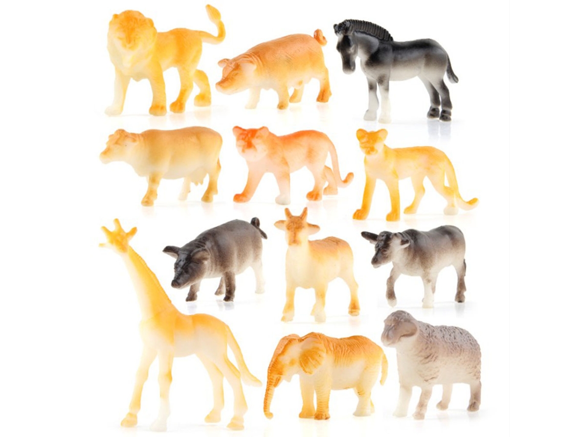 Primerox conjunto de 12 Modelos de Animais Selvagens Florestais Brinquedos Educativos para Crianças