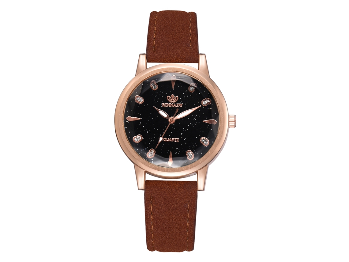 Relógio Feminino Pulseira Pu Liga Quartzo Mostrador Redondo Estilo Simples Marrom