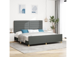 Cama Cinza Lovely Home Madeira Tecido Cinzento (200x200)
