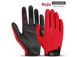 (vermelho G) Luvas De Ciclismo Com Dedos, Antiderrapantes, Com Absorção De Impacto, Compatíveis Com Telas Sensíveis Ao Toque E Respiráveis.