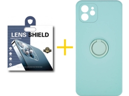 Capa + 1 Película de Câmara para iPhone 12 SKYHE Verde Água