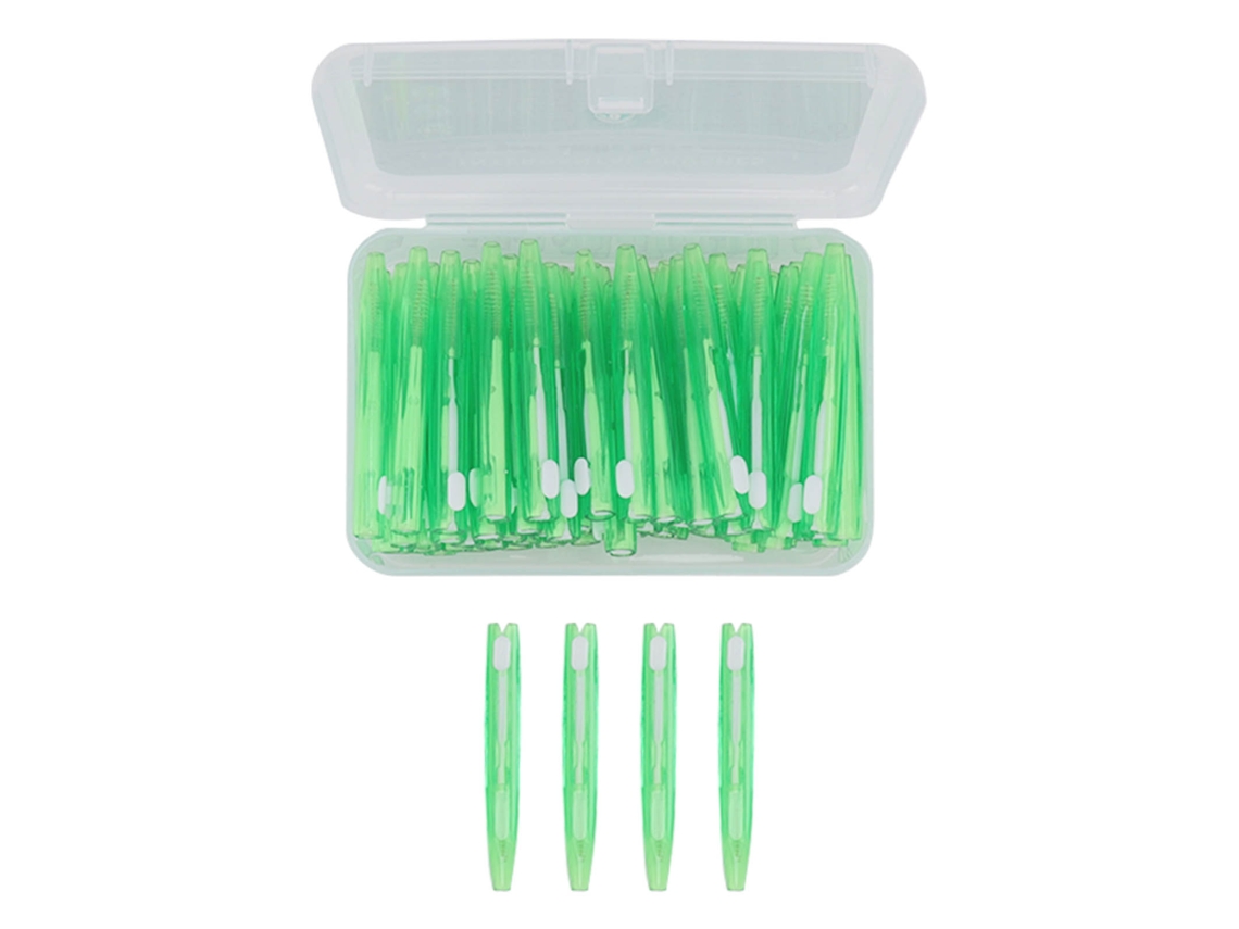 60 Pincéis Interdental com Alça Pp para Cuidado Ortodôntico Verde S/MARCA