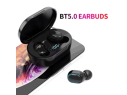Fones De Ouvido Sem Fio E7s Bt5.0 Fones Intra-auriculares Esportivos Com Display Led Som Hifi Preto