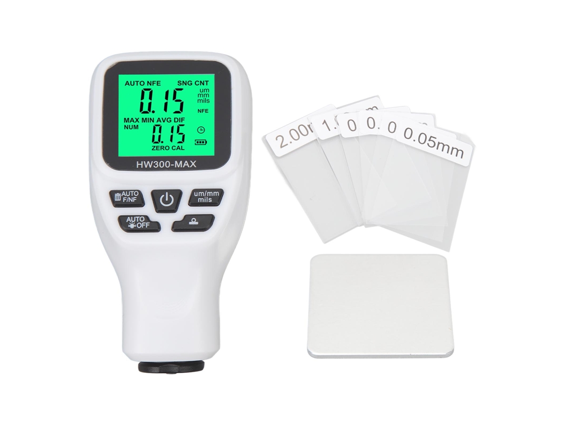 Medidor de Espessura de Revestimento Digital de Alta Precisão para Pintura e Filme Metálico 0-2000μm Branco YURU