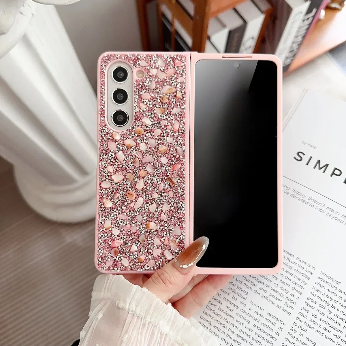 (rosa, Galaxy Z Fold6) Capa Flip Requintada Com Design À Prova De Choque, Feita De Material Tpu.