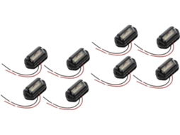 2 conjuntos de luzes de LED para placa de matrícula, luzes de posição laterais e indicadores de direção.