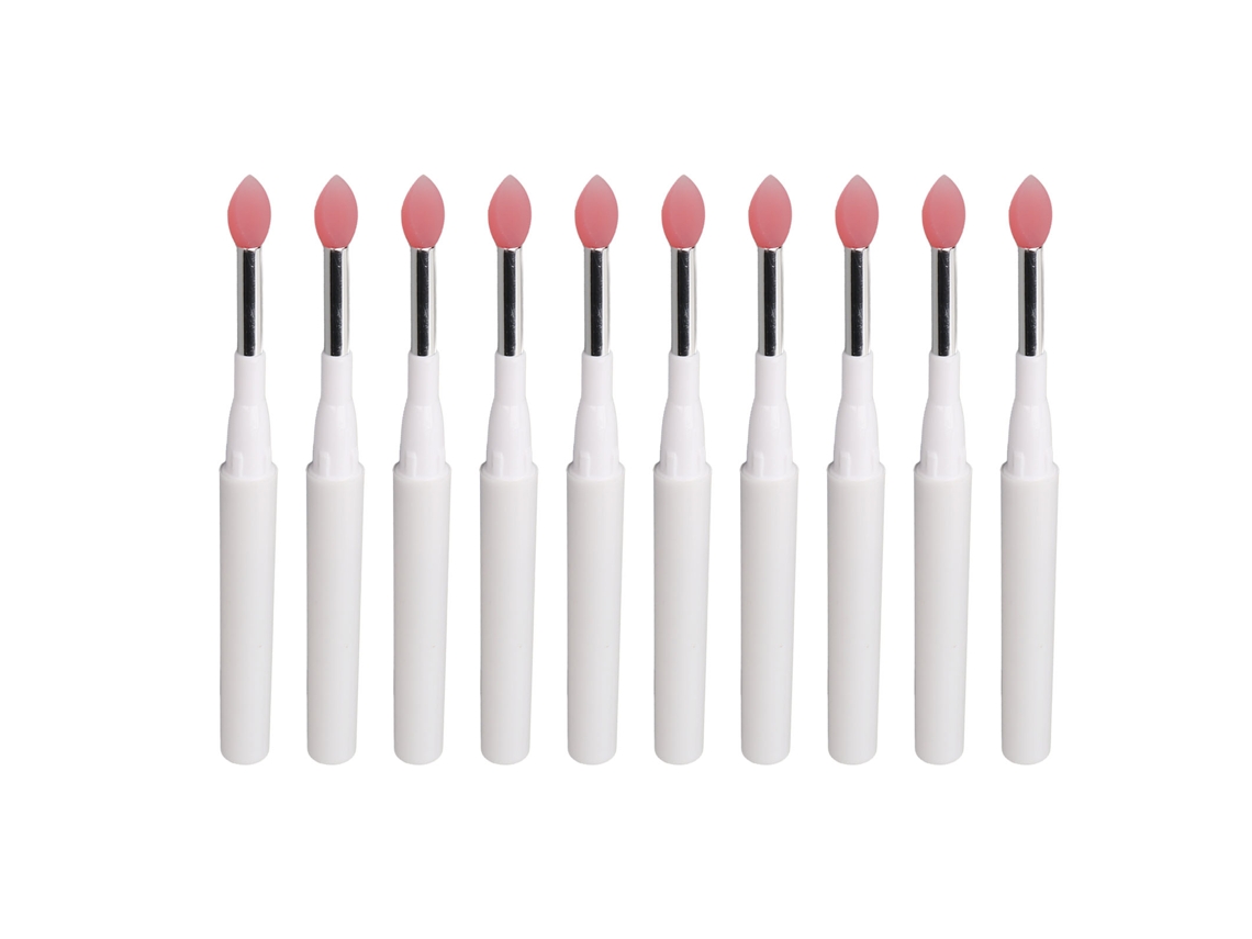 10 Pincéis De Lábios De Silicone Suaves Reutilizáveis Com Tampa Polivalente Para Batom E Sobrancelhas Portáteis Antipoeira