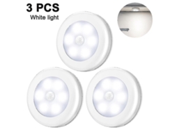 Lurelia Luz Led Para Armário, 3 Peças, 6 Leds, Sensor De Movimento, Pilhas Aaa, Portátil