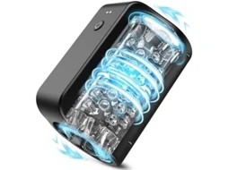 Masturbador Masculino de Canal Duplo com Rotação Automática Preto ENZONS