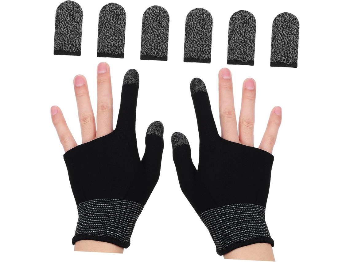 Iplusmile Protetor De Dedo Para Jogos Em Cobre Preto, 1 Conjunto Em Nylon E Grafeno, Compatível Com Telas Sensíveis Ao