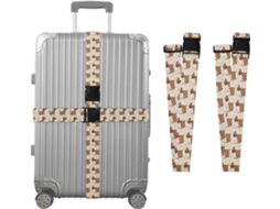 Conjunto De 2 Cintas Bagagem Com Estampa Dachshund Para Malas, Cintas De Viagem, Acessórios Para Cintos, Conector De