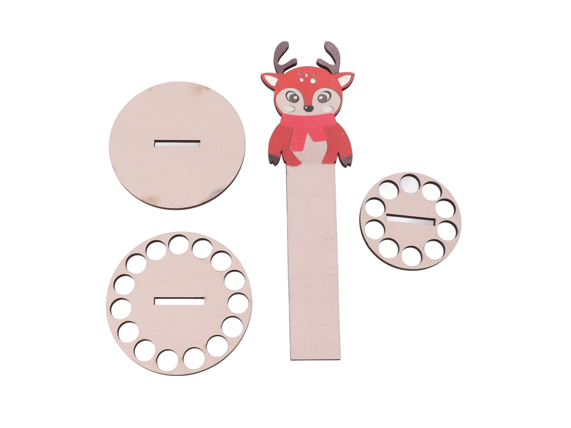 Laxiscreed Porta-moedas De Natal Em Madeira Com Dupla Camada E Ornamentos De Mesa Decorativos