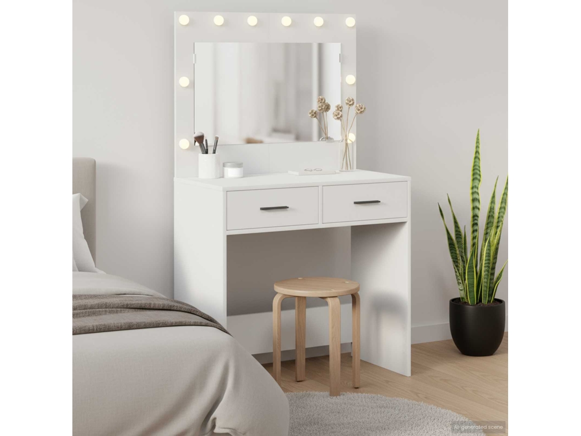 Vidaxl Mesa De Vestir Branco 78,5 X 41 X 135 Cm Derivados De Madeira