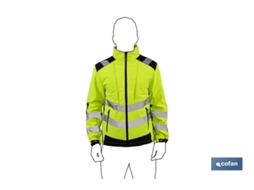 Casaco COFAN Softshell de Alta Visibilidade Talhas Desde a S Até a XXXL Amarelo e Preto