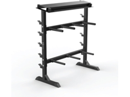 Suporte De Arrumação Fitness Multifuncional Body Revolution – Rack De Pesos Em Aço Reforçado Para Discos E Barras,