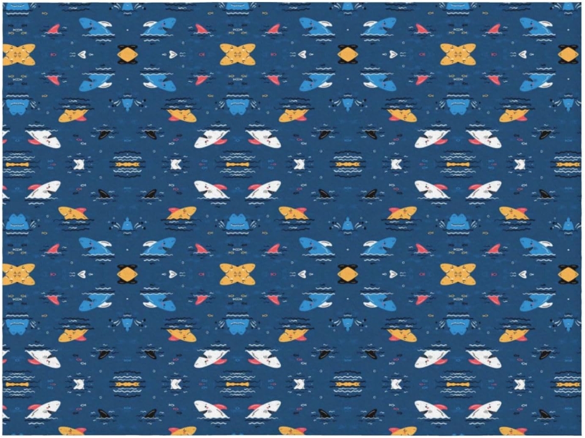 Colcha de Flanela com Estampa Tubarão Macia e Aconchegante para Sofá Quarto 152 4 X 127 Cm, Macio, Quente, I
