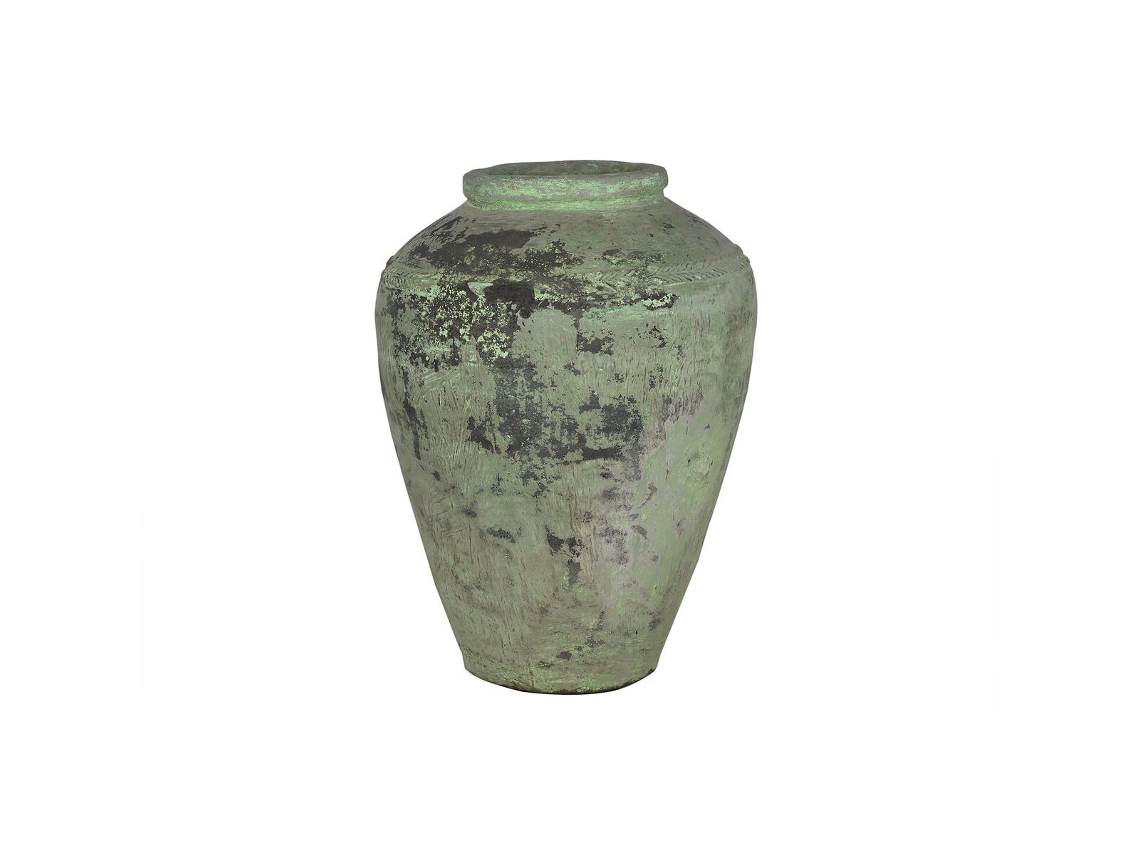 Vaso Home Esprit Verde Cerâmica Terracota Peça Única 65 X 65 X 72 Cm