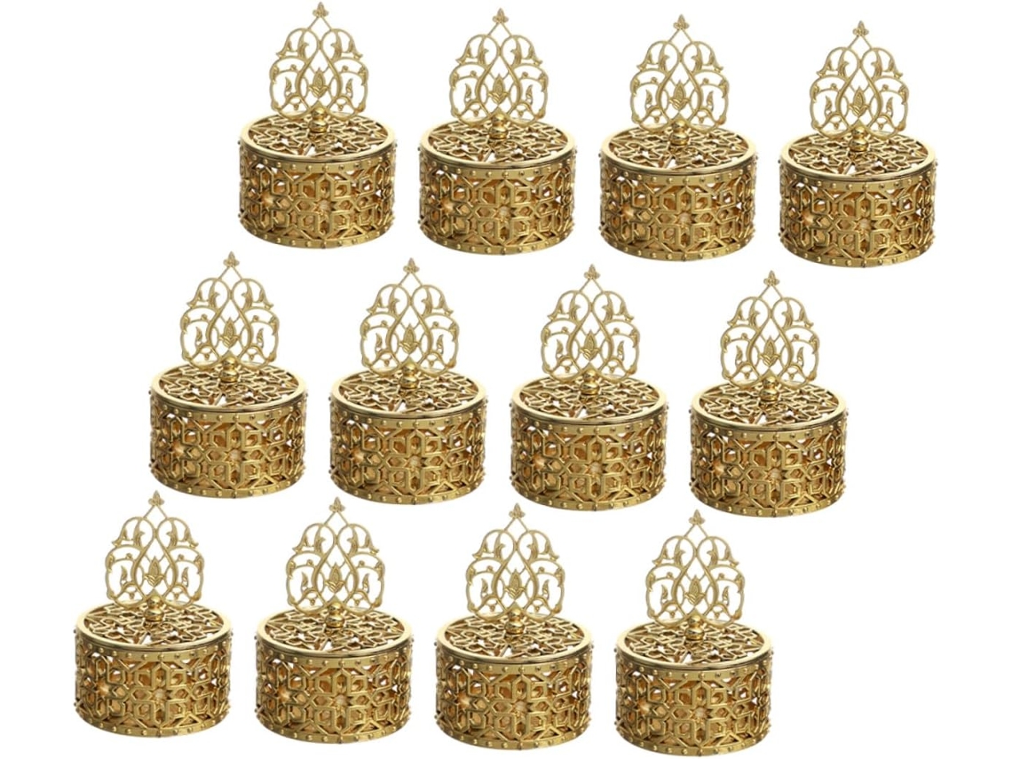 Caixa De Doces Dourada Para 12 Peças, Estilo Europeu, Oca, Ideal Para Lembrancinhas De Casamento E Festas, Feita De