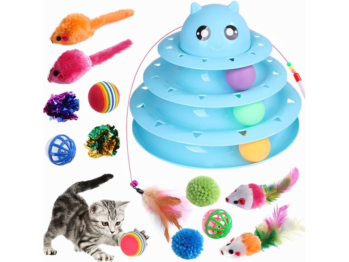 2026 14 Peças de Brinquedos para Gatos Interativos Internos Filhotes de Gato Acessórios Cores Aleatórias
