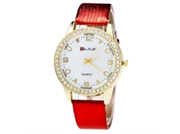 Reloj De Cuarzo Casual Para Parejas Con Correa De Cocodrilo, Mujer, Aleación, Rojo