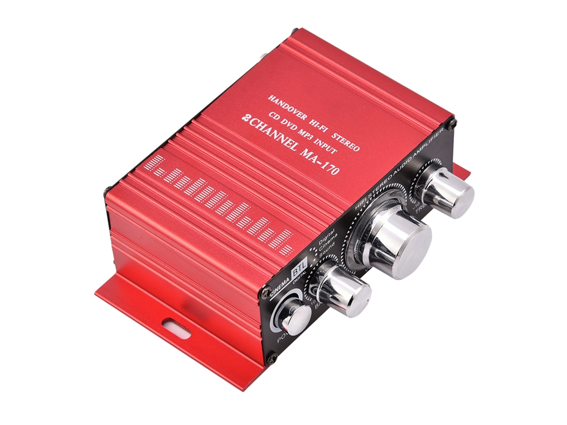 Amplificador Estéreo Hi-fi Potente De 12v Com 2 Canais E Graves Potentes