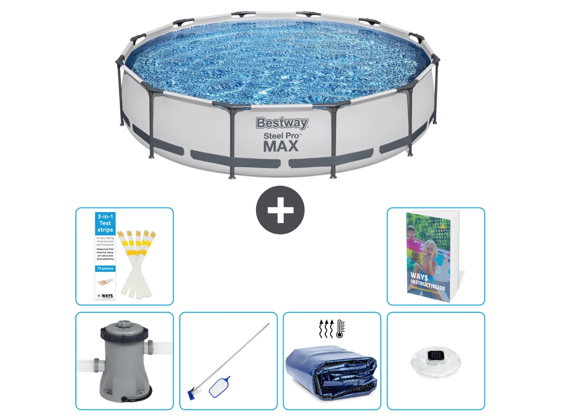 Piscina Bestway Steel Pro Max Redonda 366x76 Cm 5 peças S305 BESTWAY