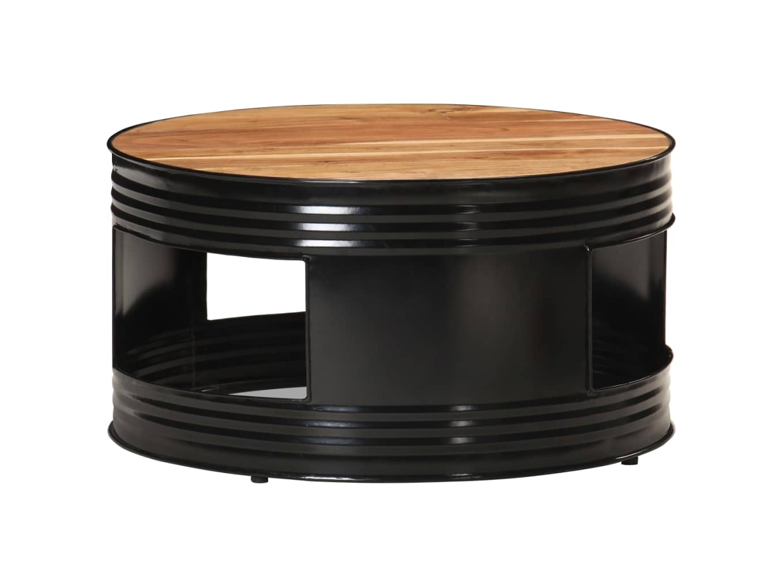 Vidaxl Mesa De Centro 68x68x36 Cm Madeira De Acácia Maciça Preto