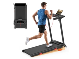 Passadeira de Corrida HOMEFITNESSCODE Q5b, 12 Km/h, 15° Inclinação, 3.0hp Motor Silencioso, com App e 12 Programas, Painel Táctil, Até 150kg