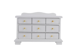 Ats modelo de Mueble Miniatsura 1/12, Armario de Madera Con Cajones para Muñecas, Mueble de Dormitorio Blanco