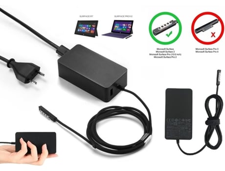 Carregador 48W para Microsoft Surface RT, 2, Pro 2, Pro (2013)