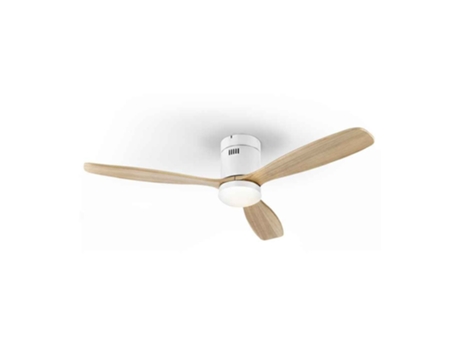 Ventilador SIROCO DC branco bege LED integrado 132 cm SCHULLER