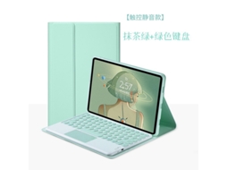 Capa para tablet com teclado, teclado verde vibrante com teclas redondas (combinado com tecido sensível ao toque) - Fire HD 10 de 10,1 polegadas