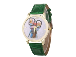 Relógio de quartzo unissex elegante e casual, ideal para presente de casais (verde)