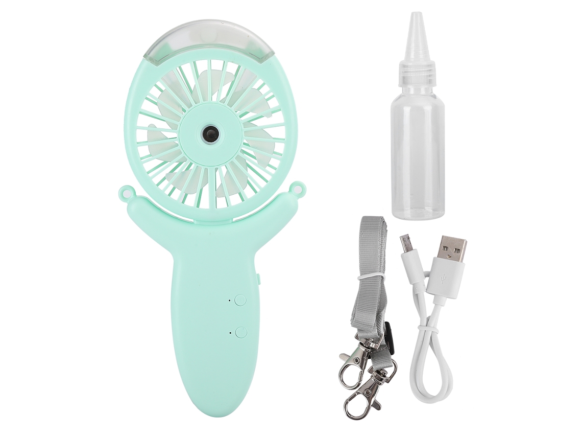 Ventilador De Pescoço Portátil Carregamento Usb, Com Umidificação Por Spray.