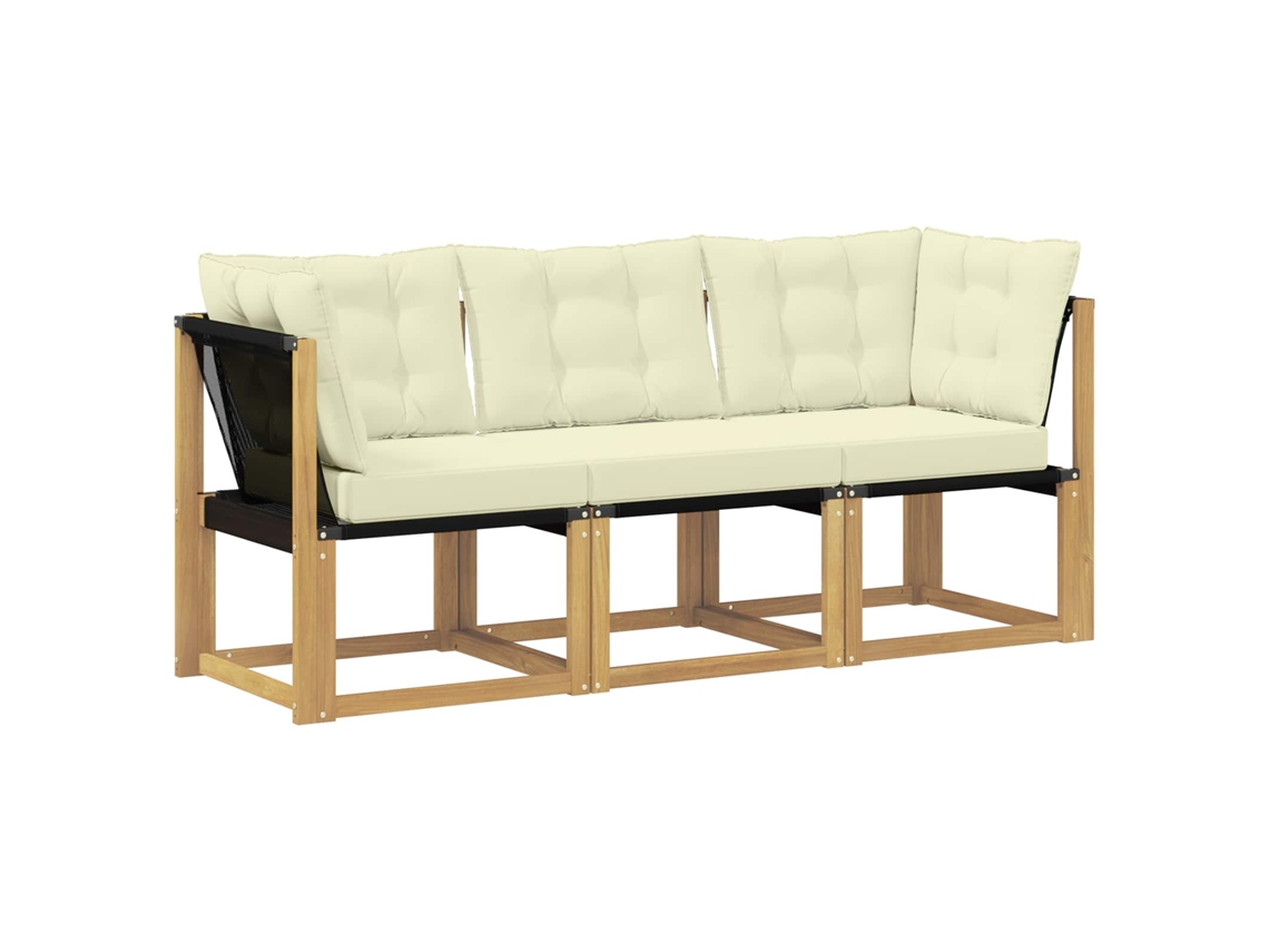 Maison Exclusive - Sofá Médio E De Canto Para Exterior Com Almofada 3 Peça Branco