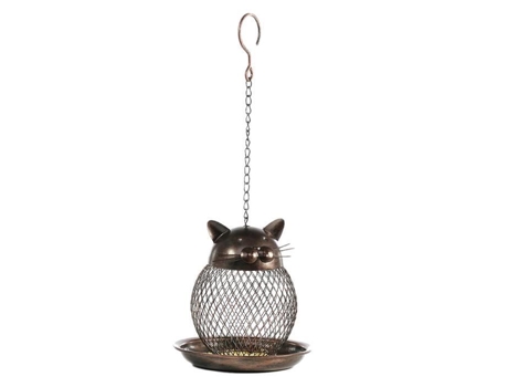 Decorativo durável vintage requintado gato em forma de alimentador de pássaros villa jardim decoração para quintal alimentador-hopper