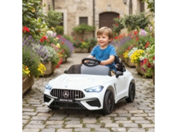 Brinquedo Infantil Elétrico Branco 12v Com Controle Remoto, Luzes Led E Música Para Crianças De 3 A 6 Anos - Carro Motorizado