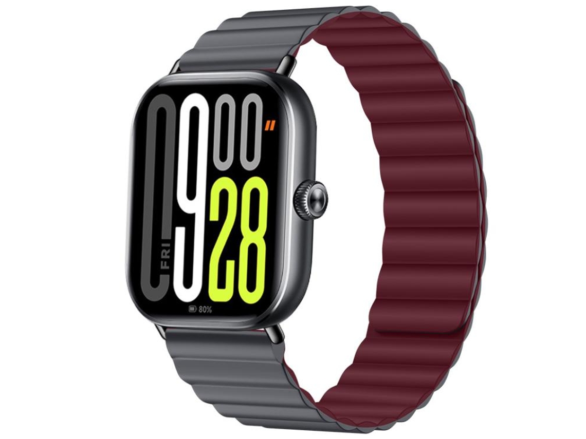 Bracelete para Redmi Watch 6 / 5 / 4 XIAOMOYU em silicone macio com liberação rápida cinza e vinho tinto