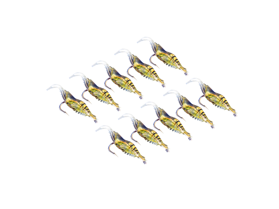 10 Iscas Camarão Simulação Soft para Pesca