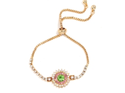 Pulseira De Jóias Feminina Ajustável Com Strass