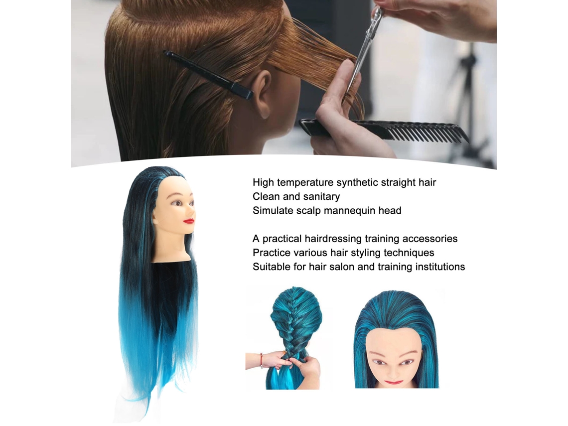 Cabeça De Manequim De Cabelo (para Prática De Tranças, Cor Gradiente) Eoocoo