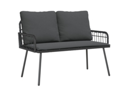 Vidaxl Banco De Jardim Com Almofada Antracite 114 X 64 X 90cm Aço