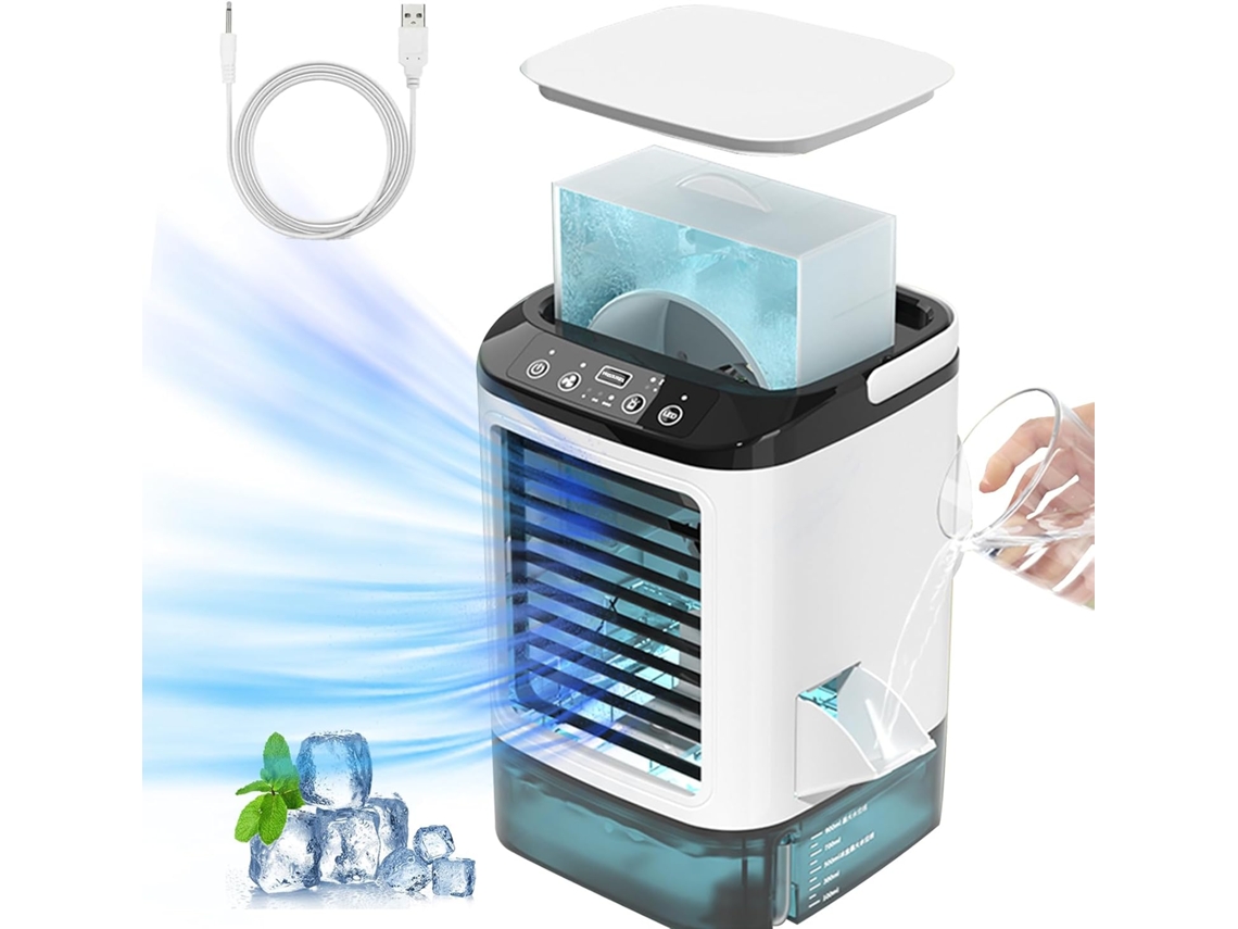 Mini Ar Condicionado Portátil 4 Em 1 Com Ventilador
