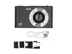 Câmera Digital 4k 48mp Zoom 16x Compacta Ccd Com Flash Led Af Para Fotografia E Vlogging Preta
