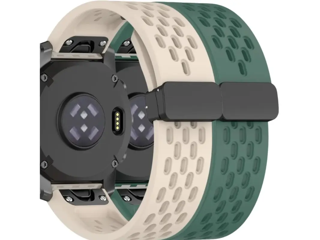 Pacote com 2 pulseiras Snapflow da Szsmart para Garmin Fenix 7 Pro Sapphire Solar em marfim e verde