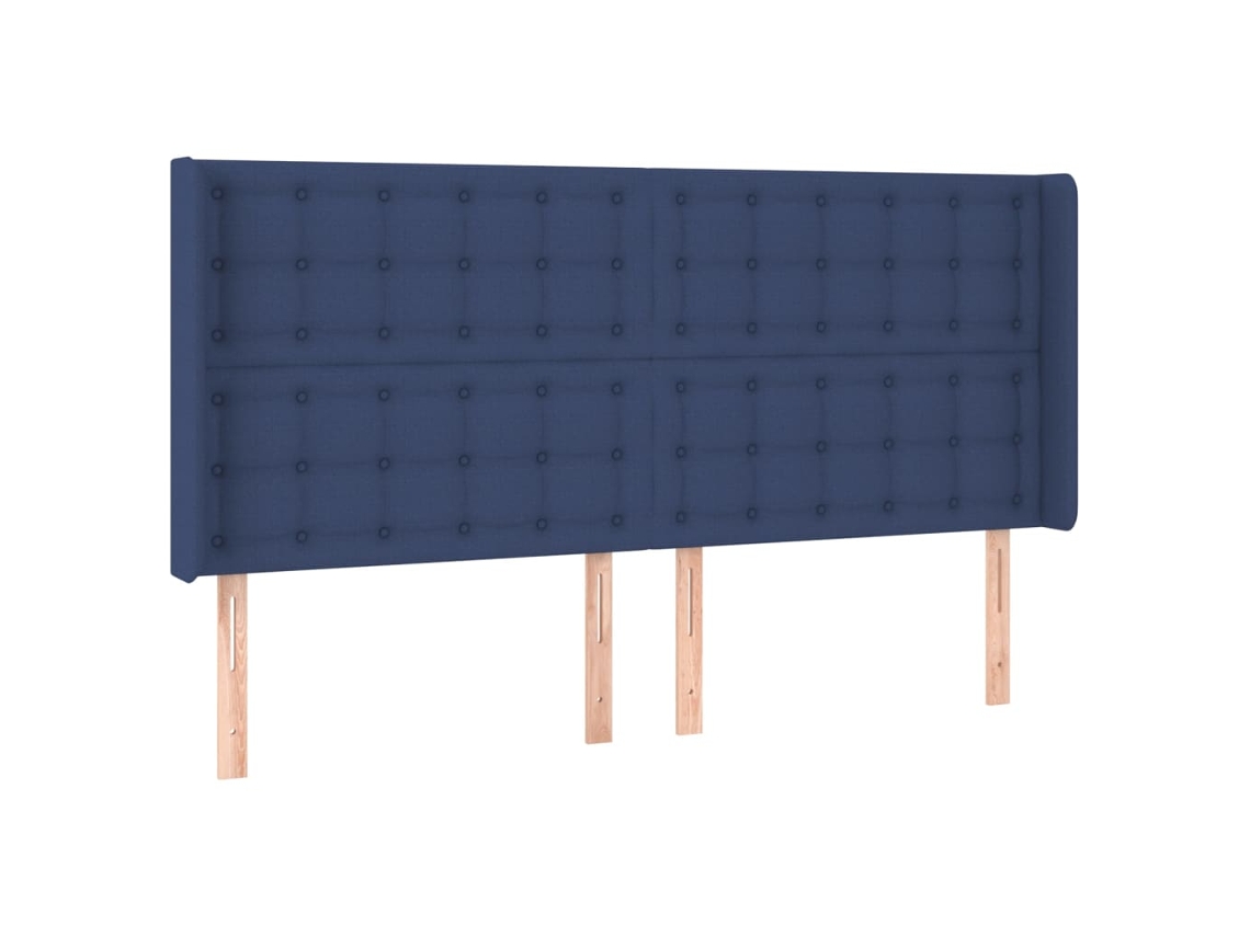 Cabeceira de Cama com Abas Tecido Azul MAISON EXCLUSIVE (203x16x118 cm)