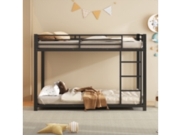 Cama Beliche Para Criança 90x200 Cm Em Ferro Preto Estilo