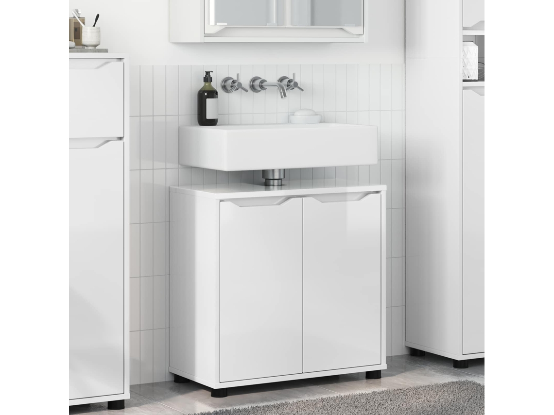 Vidaxl Gabinete Para Lavatório De Banheiro Branco Brilhante