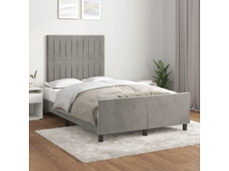 Vidaxl Estrutura de Cama Sem Colchão Cinza Claro Veludo